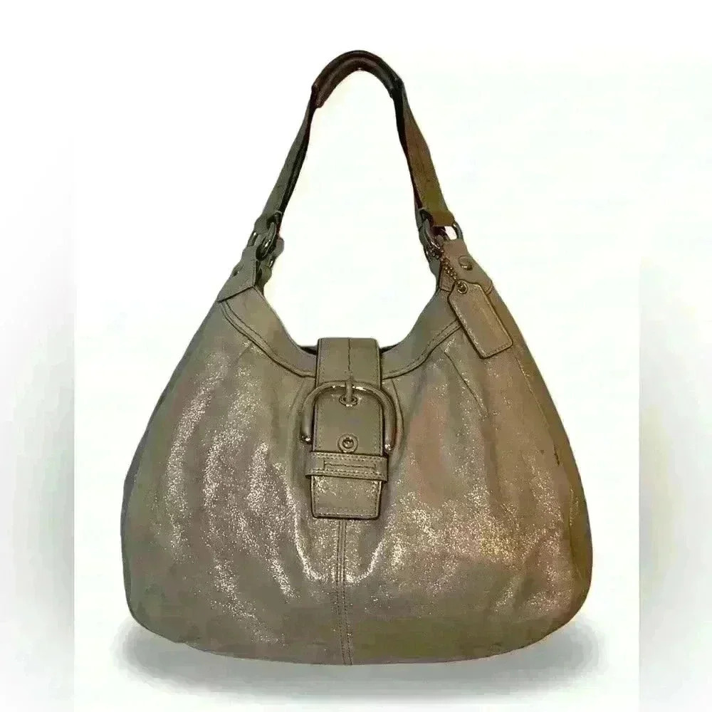 Coach Champagne Silver Sparkle Hobo